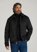 Sherpa Bomber Jacket for Tall Men in Black