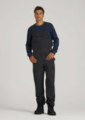 LJ&S Canvas Bib Overalls for Tall Men in Black