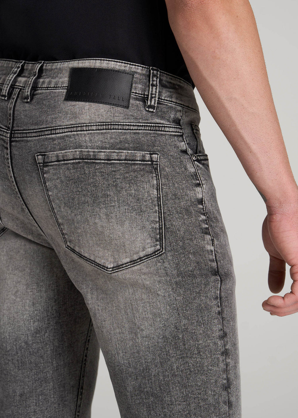 Travis SKINNY Jeans for Tall Men in Washed Faded Black