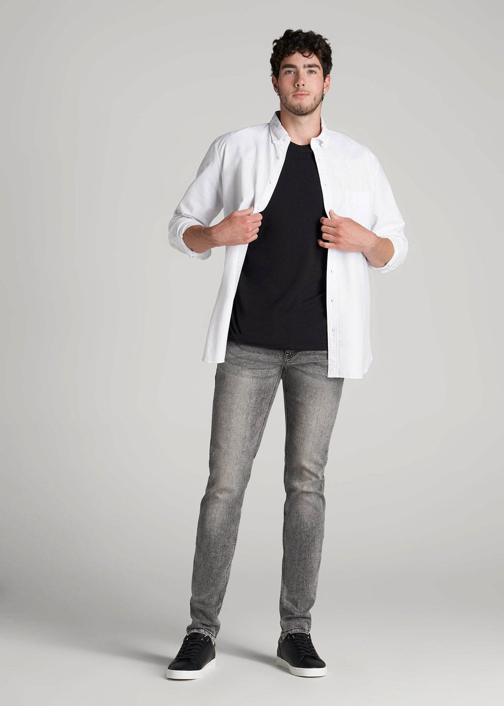 Travis SKINNY Jeans for Tall Men in Washed Faded Black
