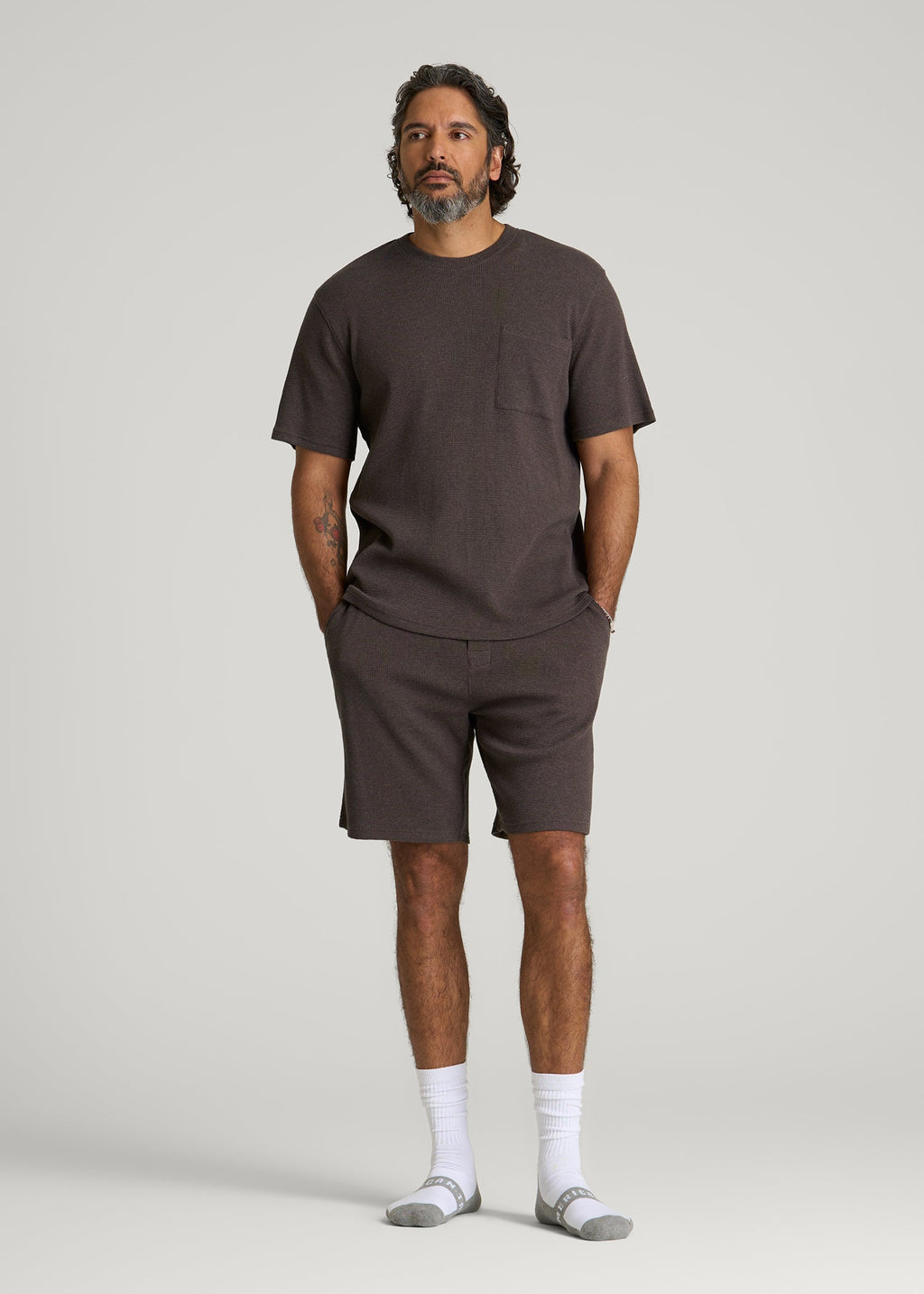 Waffle Lounge Top for Tall Men in Espresso