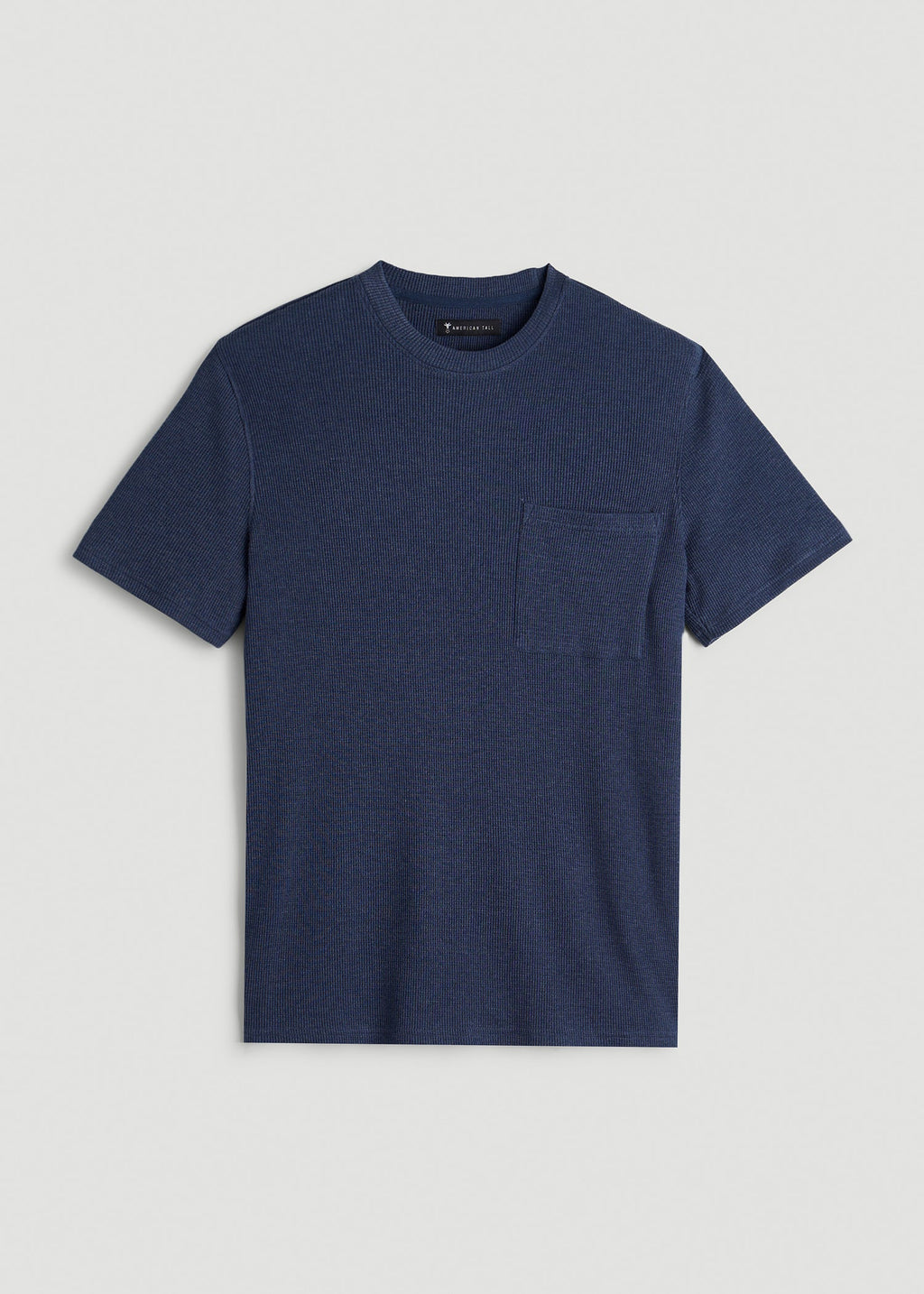 Waffle Lounge Top for Tall Men in Navy Blue