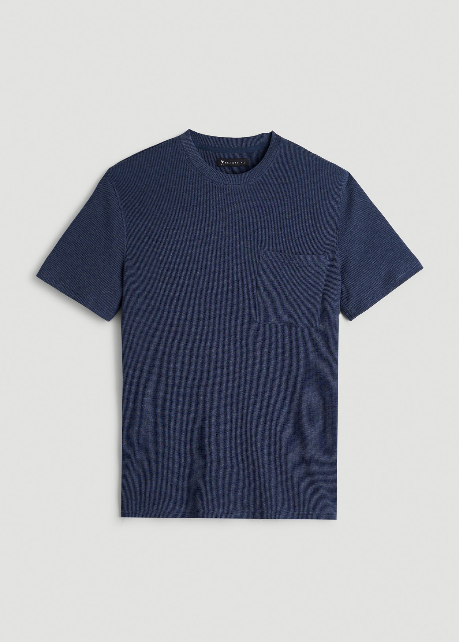 Waffle Lounge Top for Tall Men in Navy Blue