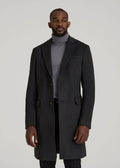 Wool Coat for Tall Men in Charcoal Mix