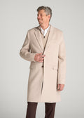 Wool Coat for Tall Men in Simply Taupe Mix