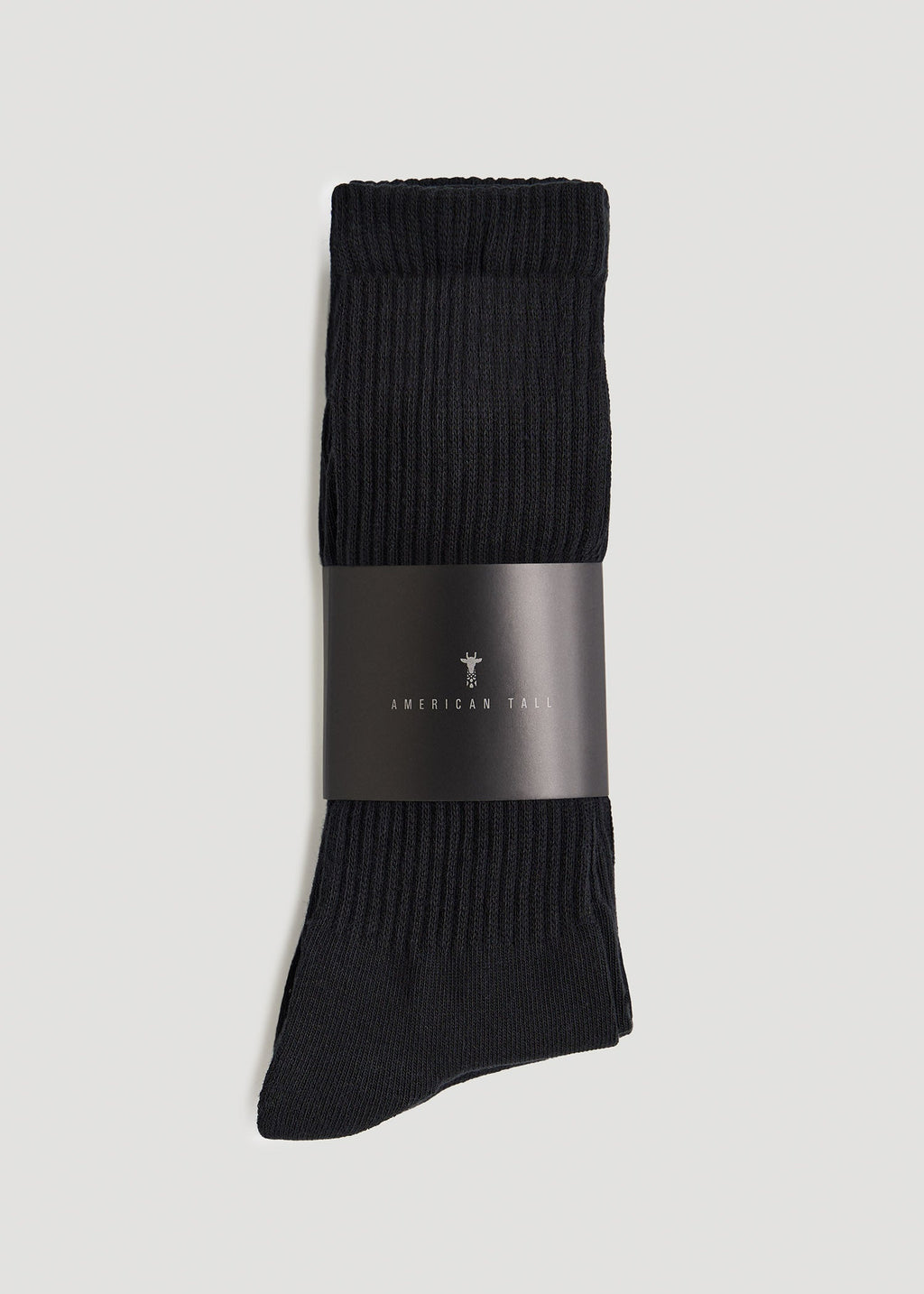 Athletic Crew Socks (X-Large Size: 13-15) for Tall Men in Black