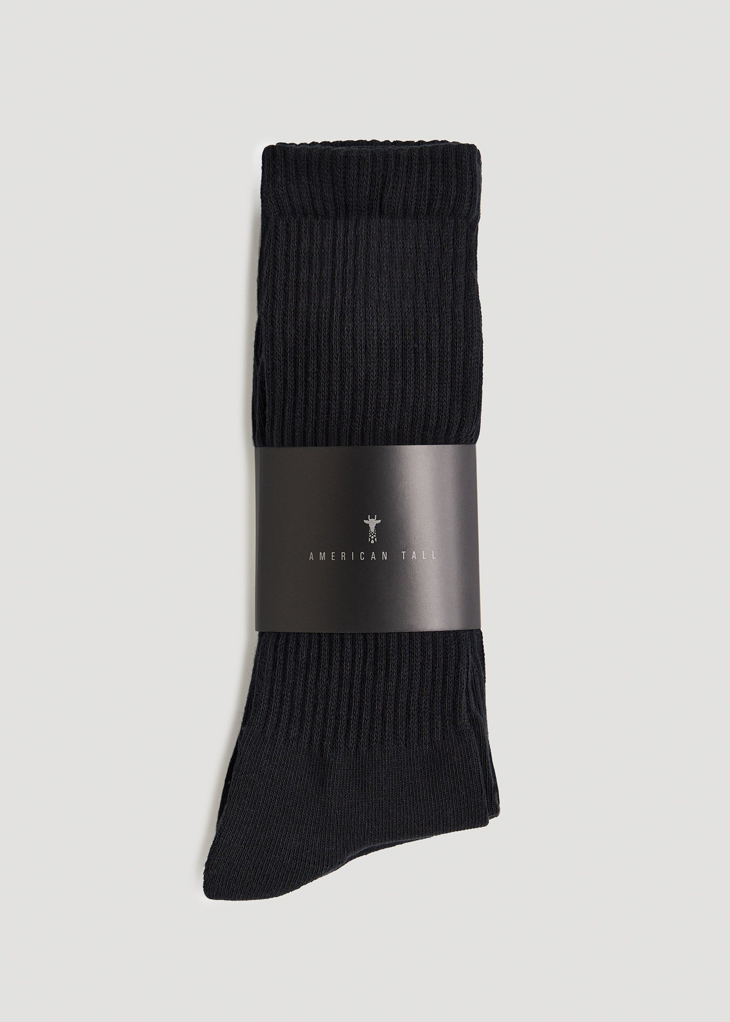 Athletic Crew Socks (X-Large Size: 13-15) for Tall Men in Black