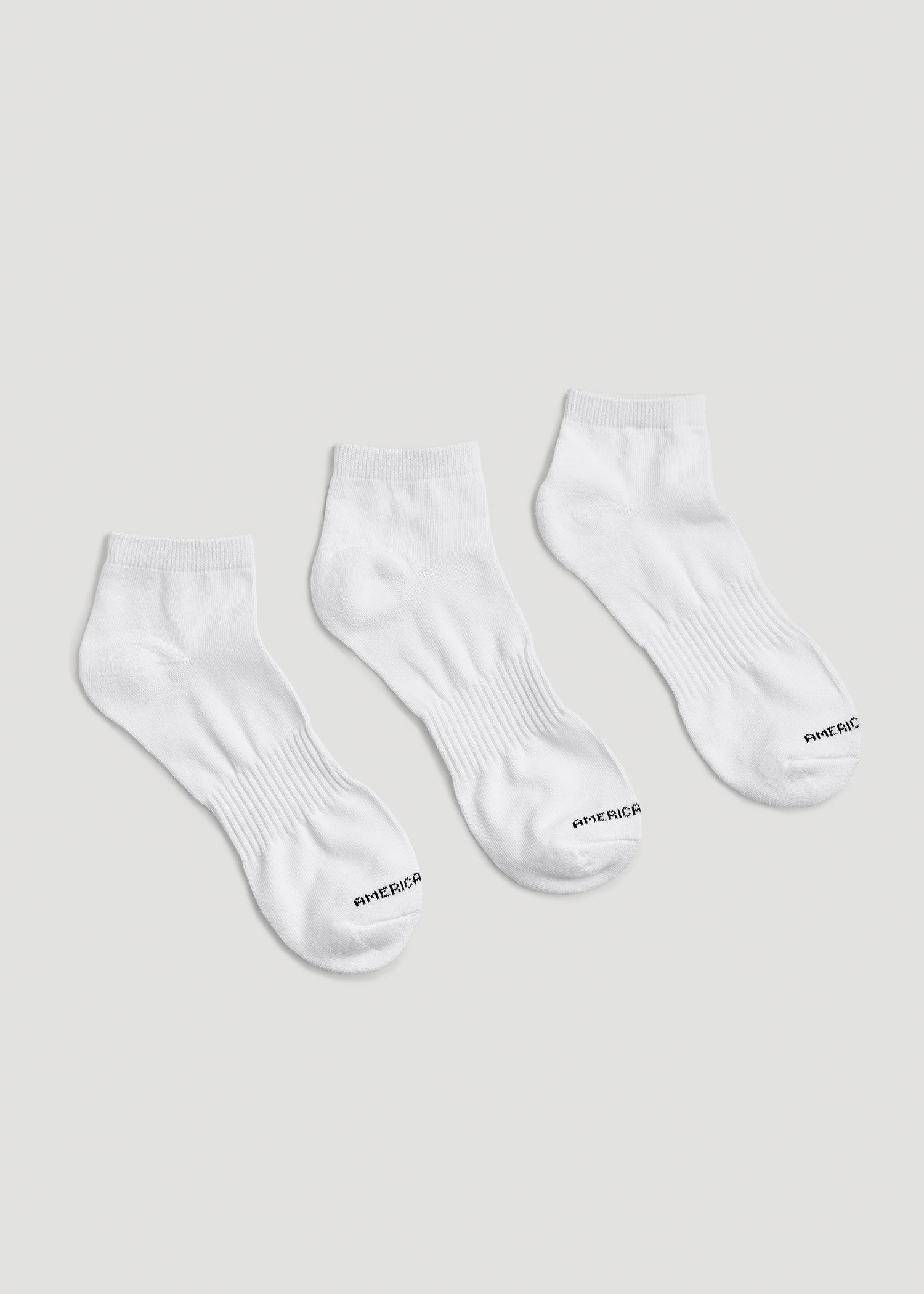 Athletic Low Ankle Socks (X-Large Size: 13-15) for Tall Men in White