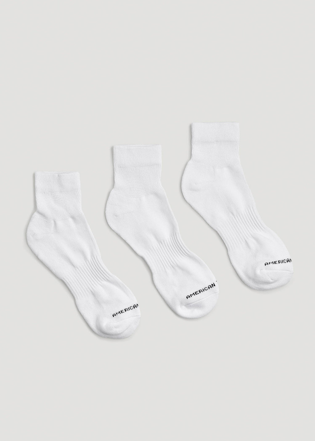 Athletic Mid Ankle Socks (X-Large Size: 14-17) for Tall Men in White