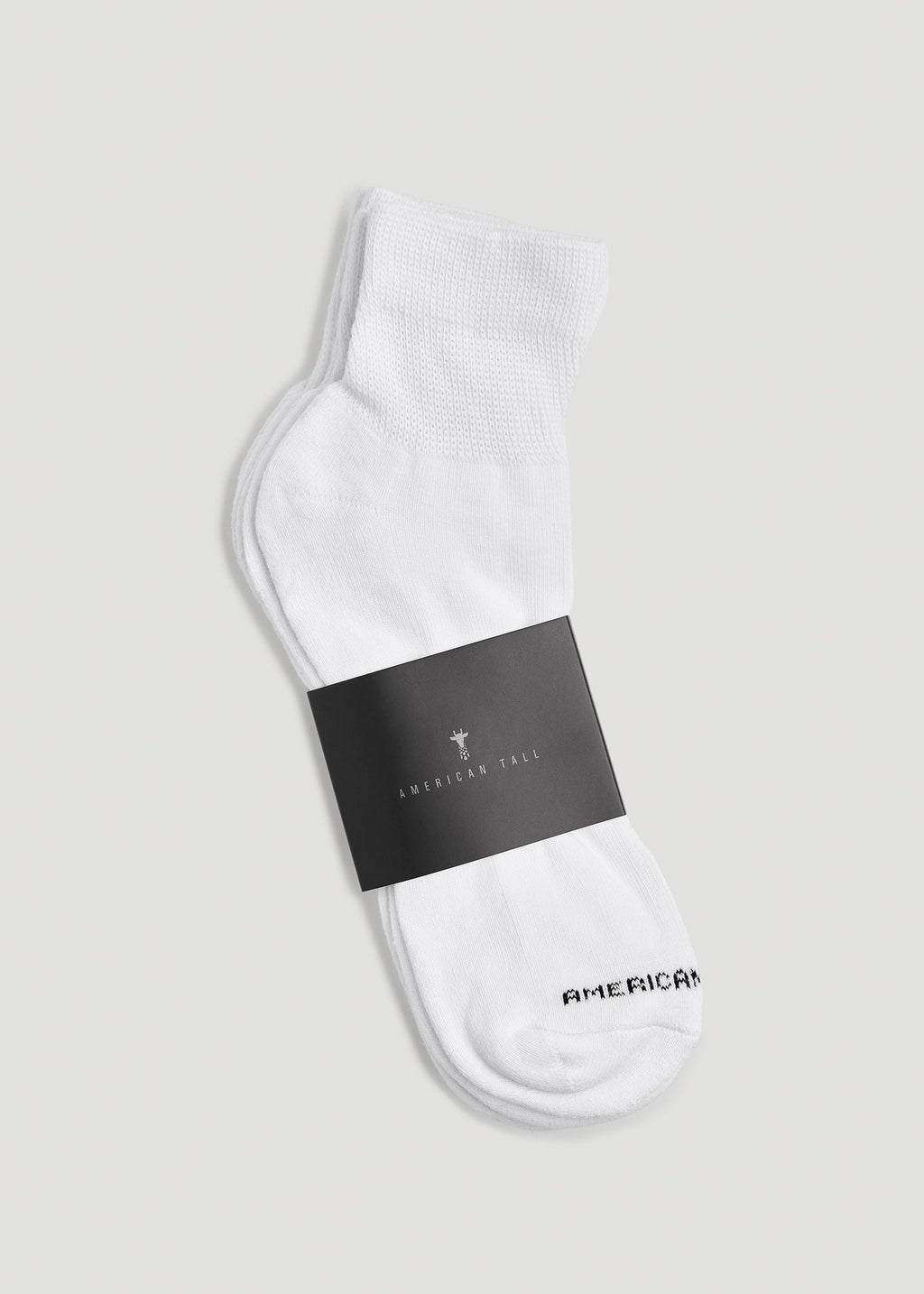 Athletic Mid Ankle Socks (X-Large Size: 14-17) for Tall Men in White