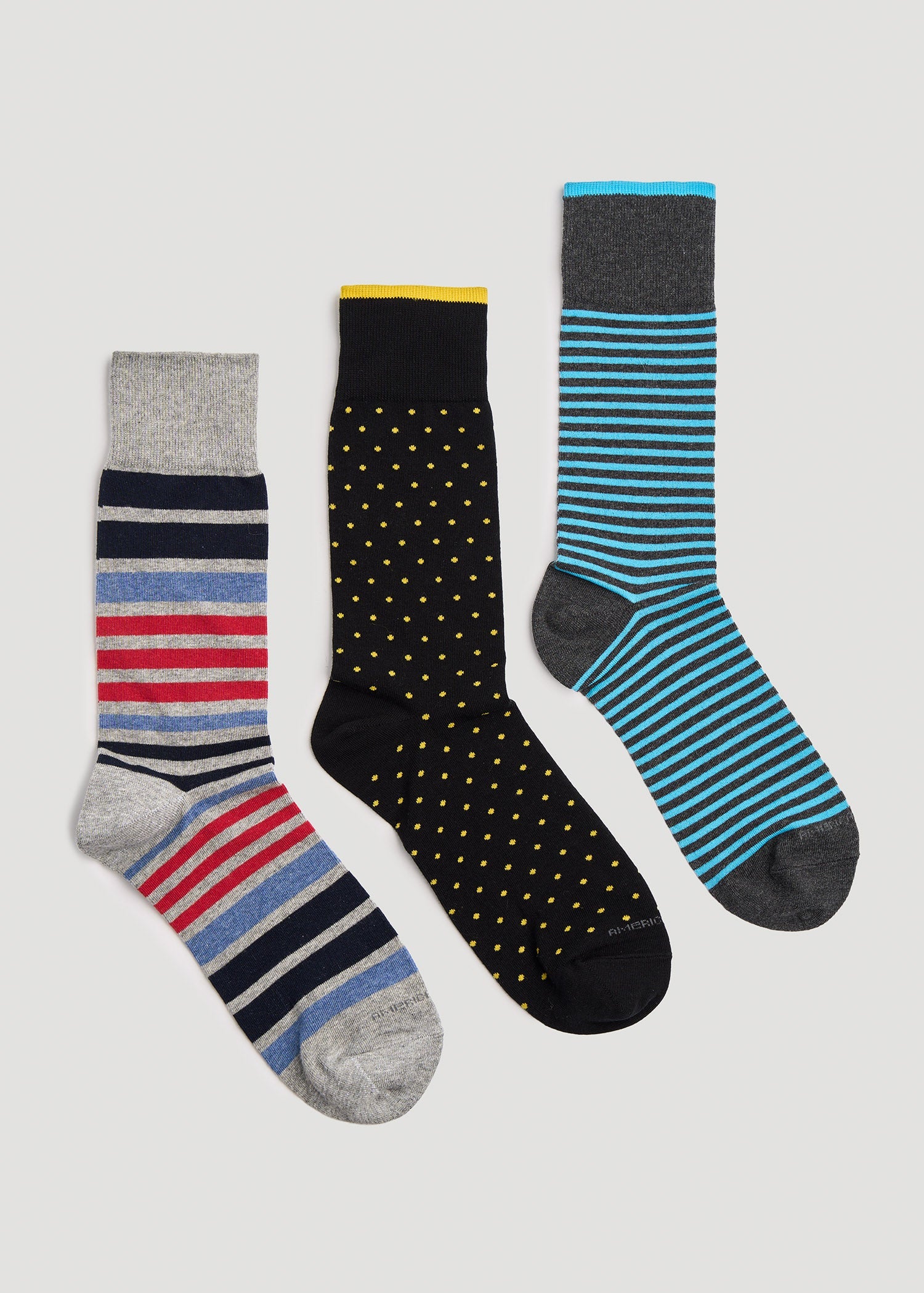 Dress Socks Size 14 to 17 (3-Pack) for Tall Men in Pack A