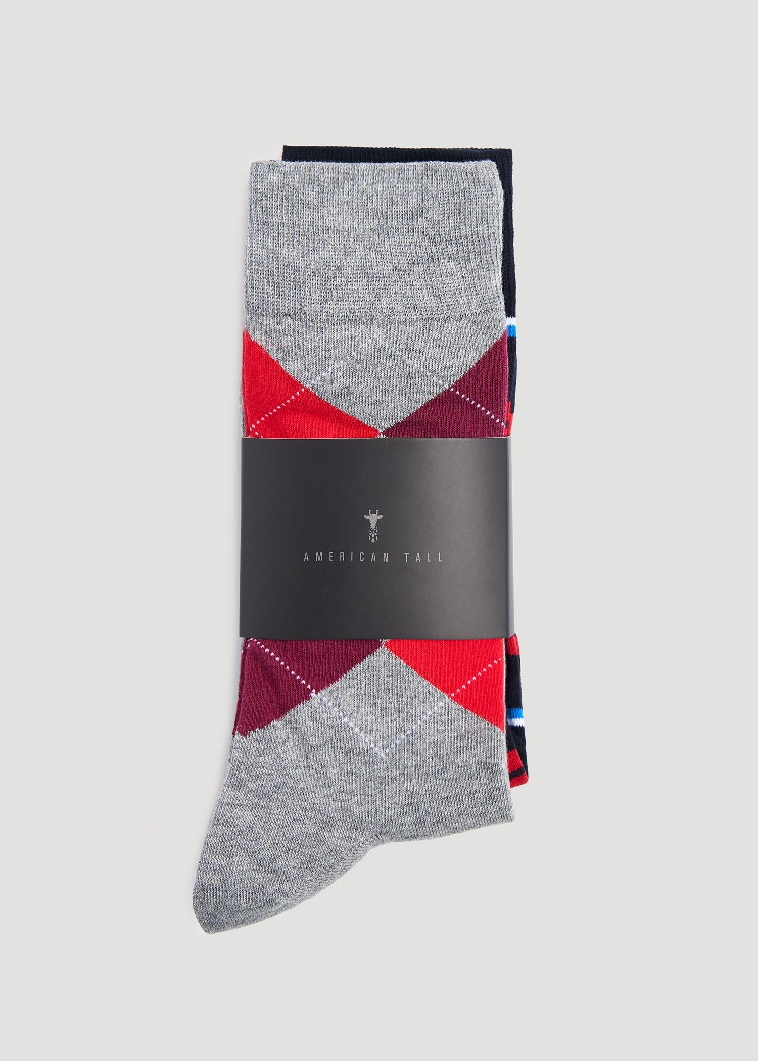 Dress Socks Size 14 to 17 (3-Pack) for Tall Men in Pack D