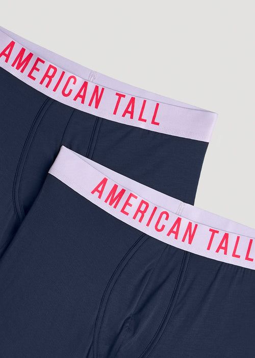2-Pack Micro Modal Boxer Briefs for Tall Men in Navy