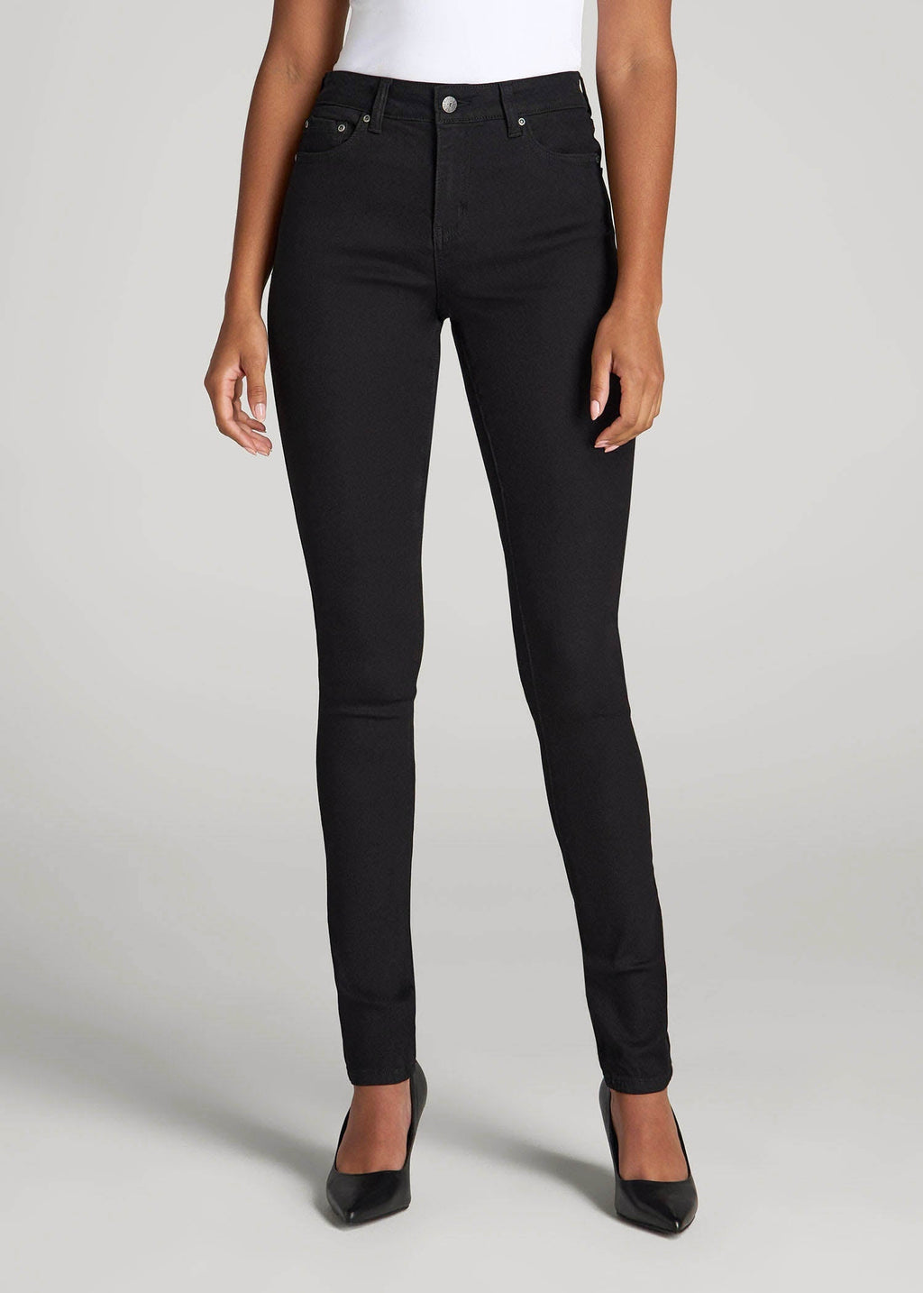 Sarah Mid-Rise Skinny Jeans for Tall Women in Black