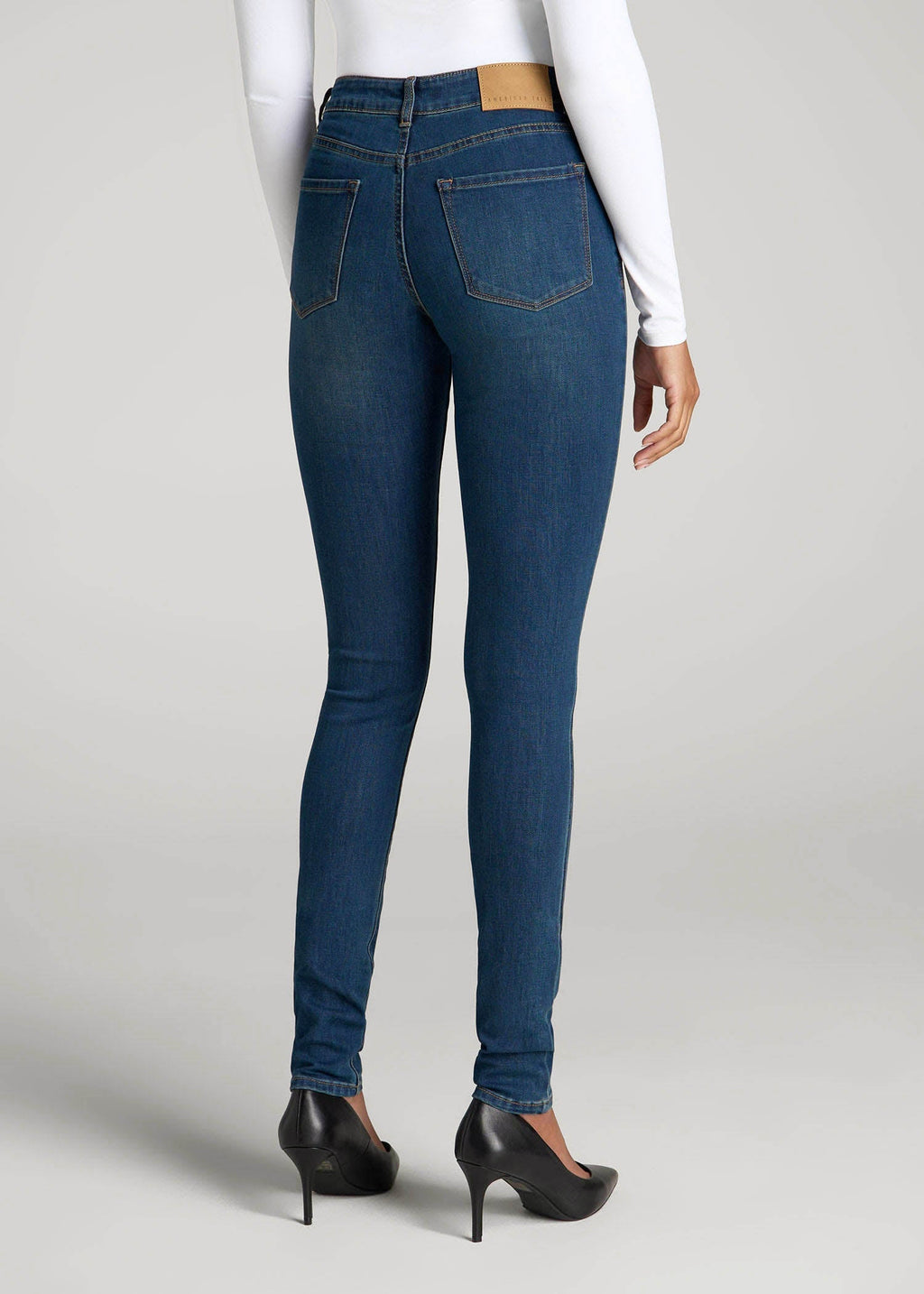 Sarah Mid-Rise Skinny Jeans for Tall Women in Blue