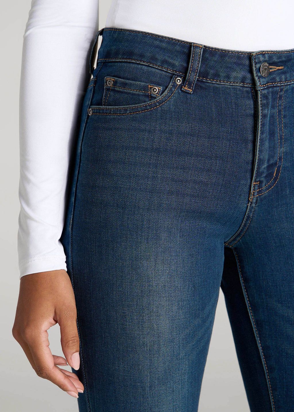 Sarah Mid-Rise Skinny Jeans for Tall Women in Blue