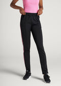 Athletic Stripe Pants for Tall Women in Black & Pink