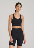 Balance Crisscross Sports Bra for Tall Women in Black