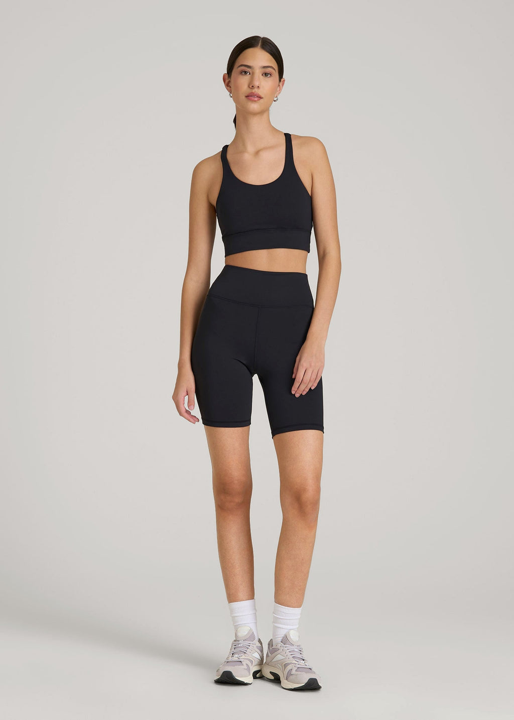 Balance Crisscross Sports Bra for Tall Women in Black