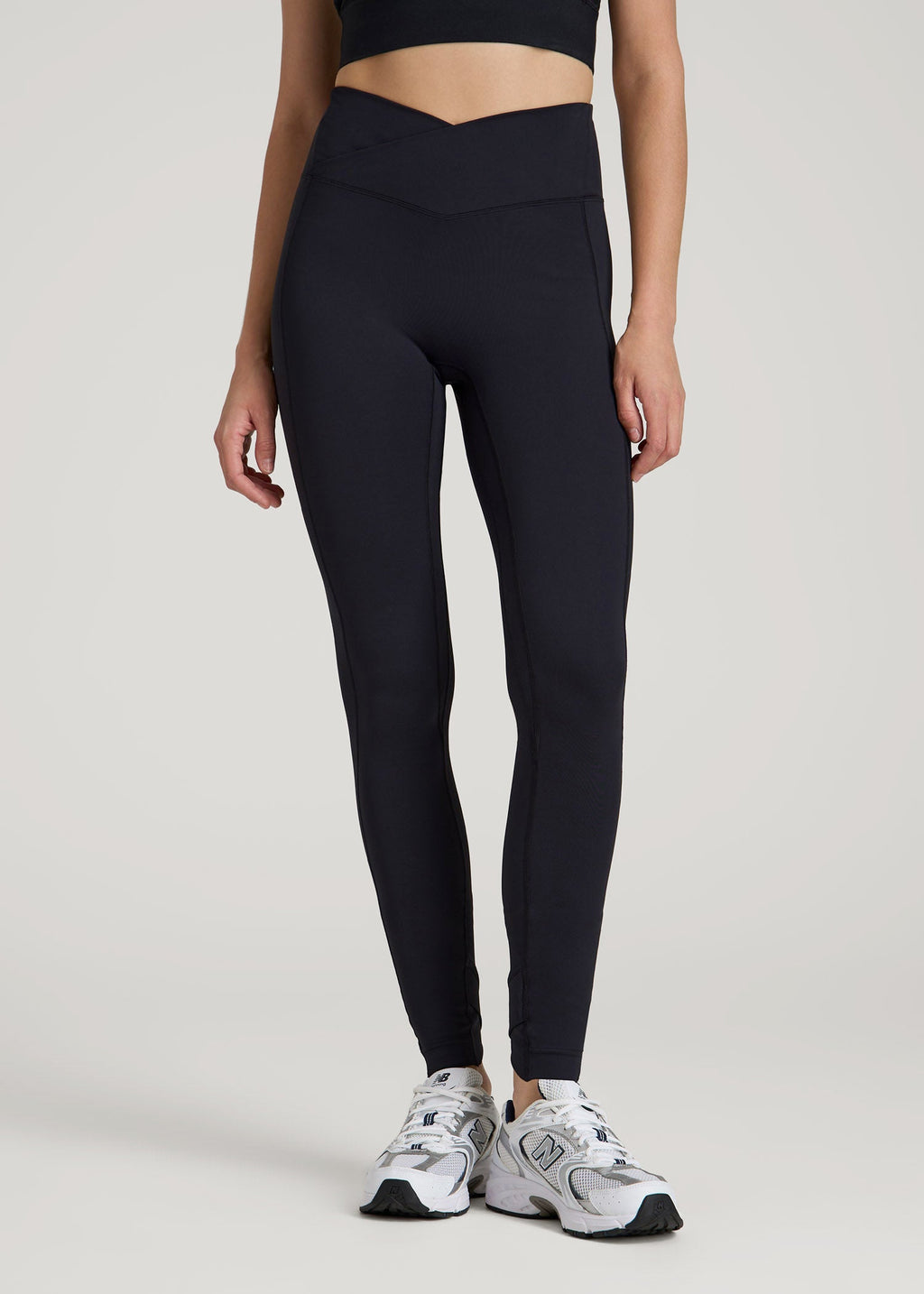 Balance Cross Over Leggings for Tall Women in Black