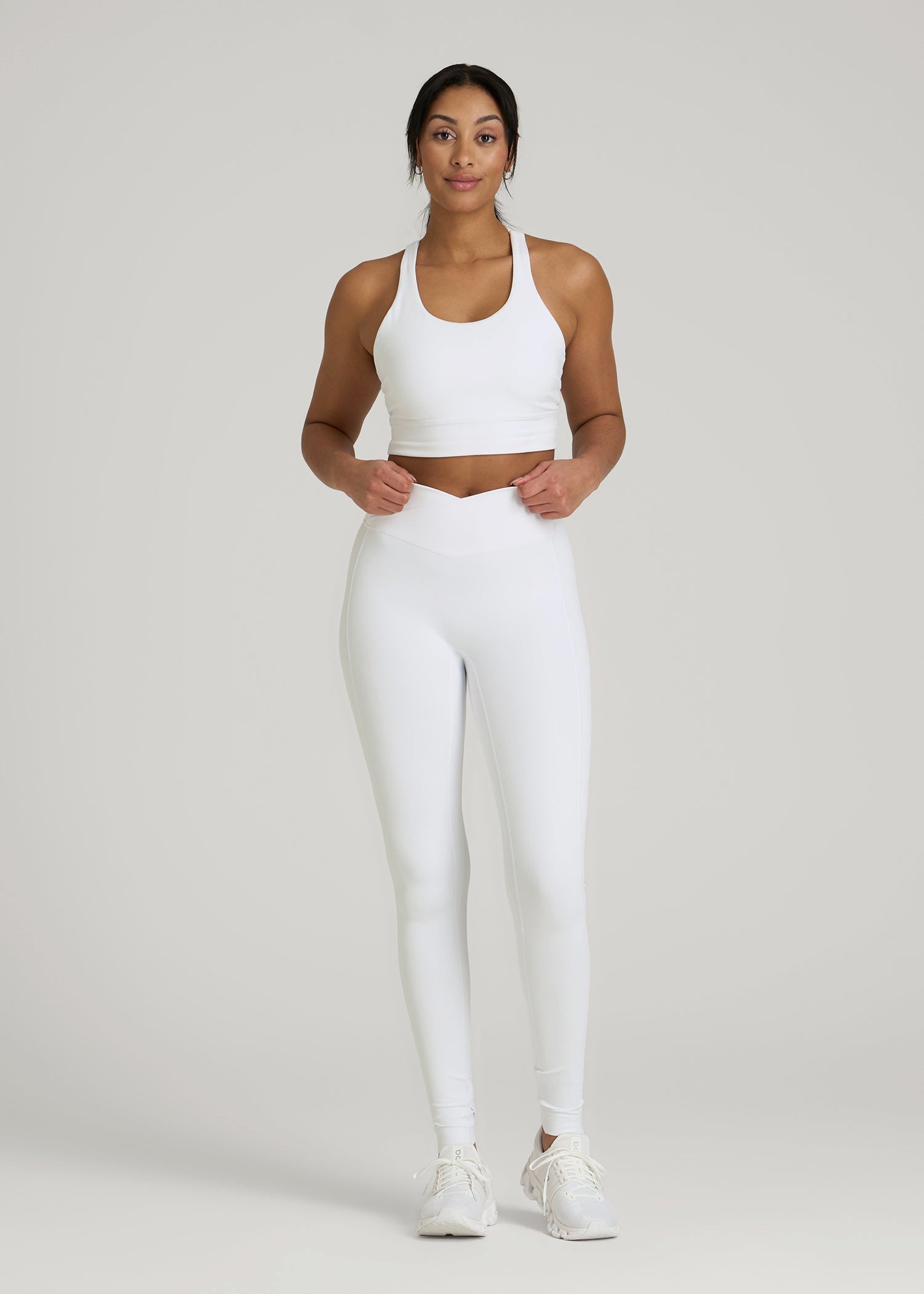 Balance Cross Over Leggings for Tall Women in White