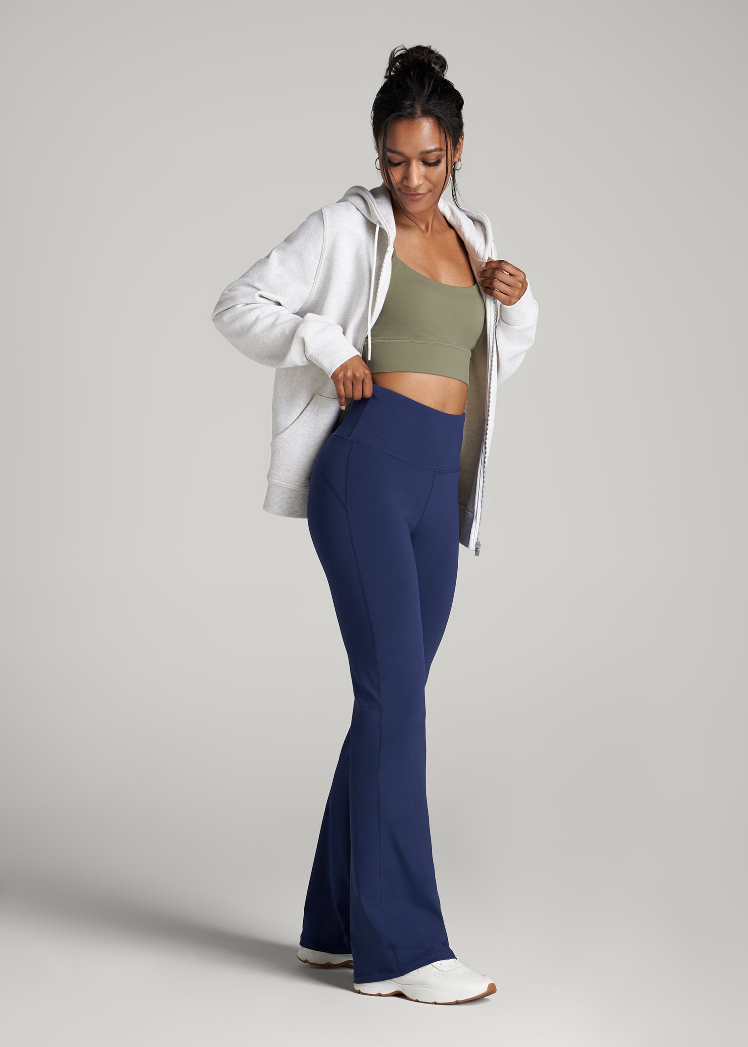 Balance Flare Yoga Pants for Tall Women in Midnight Blue