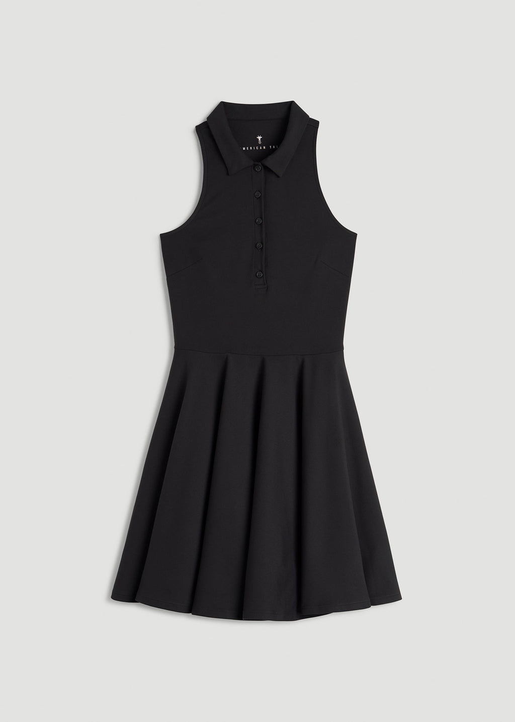 Balance Racerback Sleeveless Polo Dress for Tall Women in Black