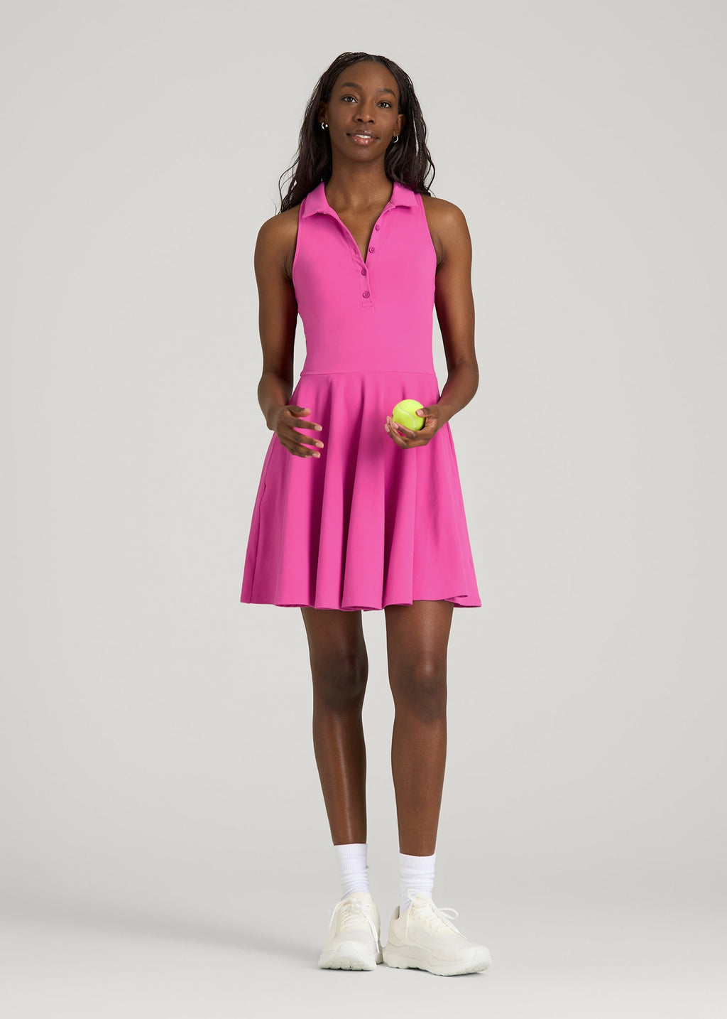 Balance Racerback Sleeveless Polo Dress for Tall Women in Magenta