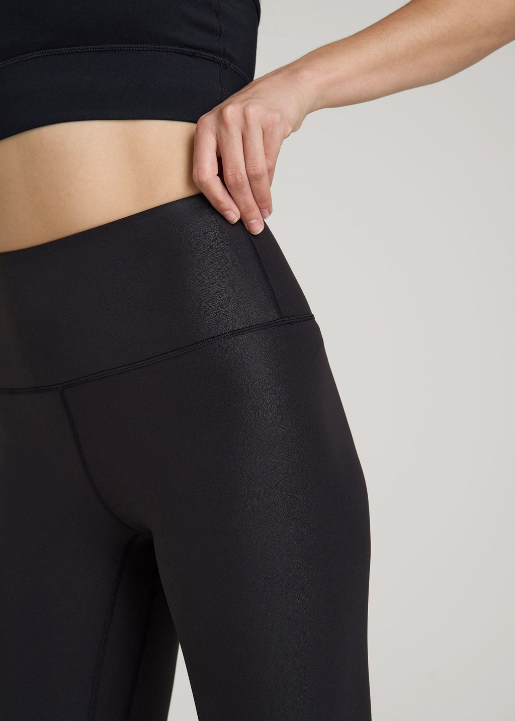 Balance High-Rise Leggings for Tall Women in Black Shine