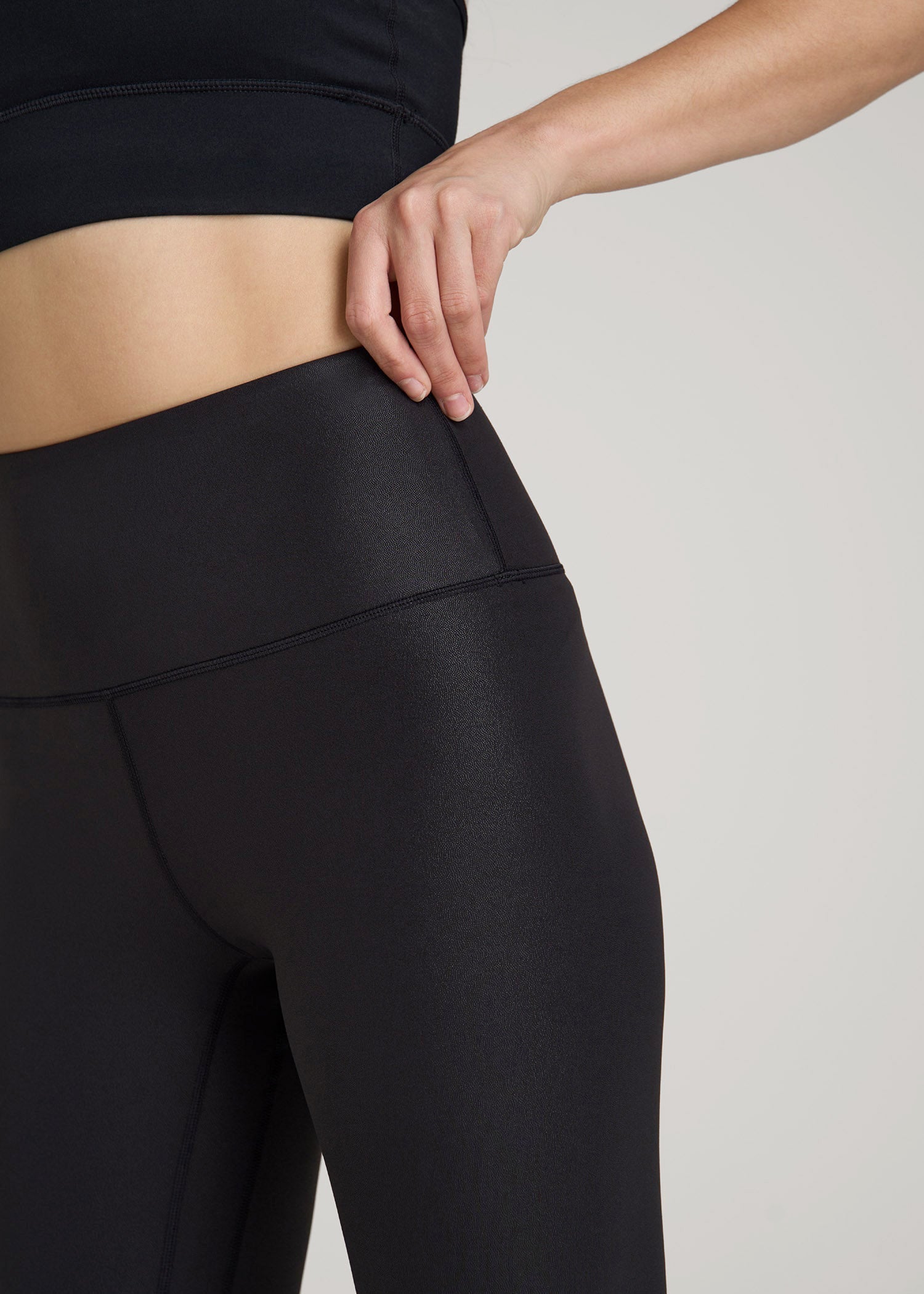 Balance High-Rise Leggings for Tall Women in Black Shine