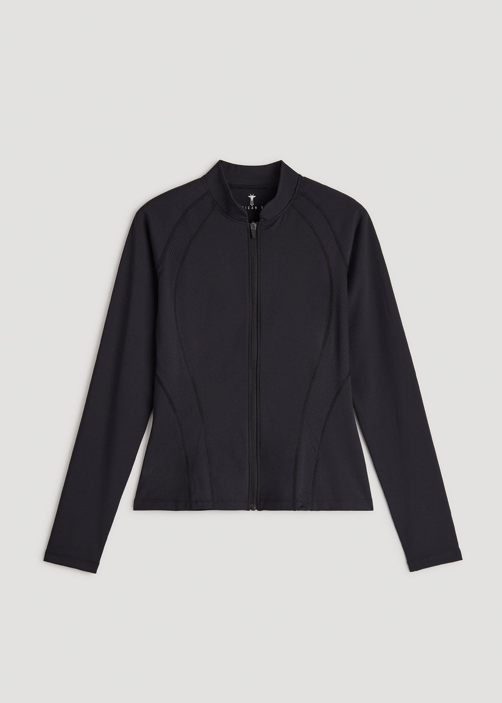 Balance Zip-Up Jacket with Stand-Up Collar for Tall Women in Black