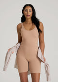 Balance Scoopneck Romper for Tall Women in Sun Tan