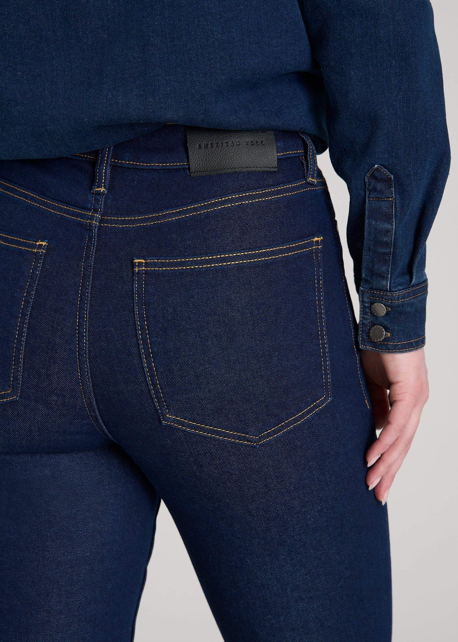 Chloe High Rise Flare Jeans for Tall Women in Deep Indigo Wash