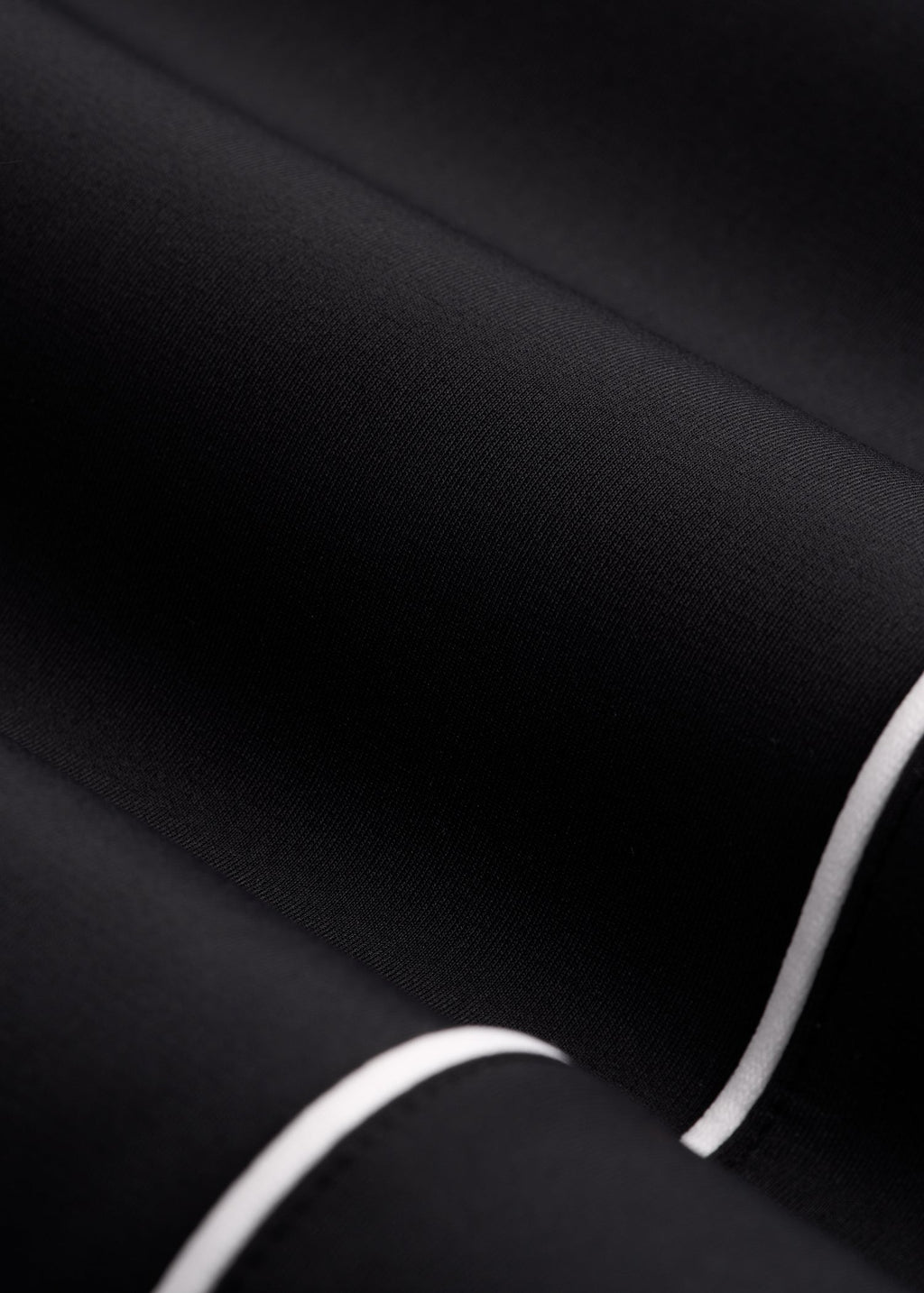 Cropped Track Jacket with Piping for Tall Women in Black