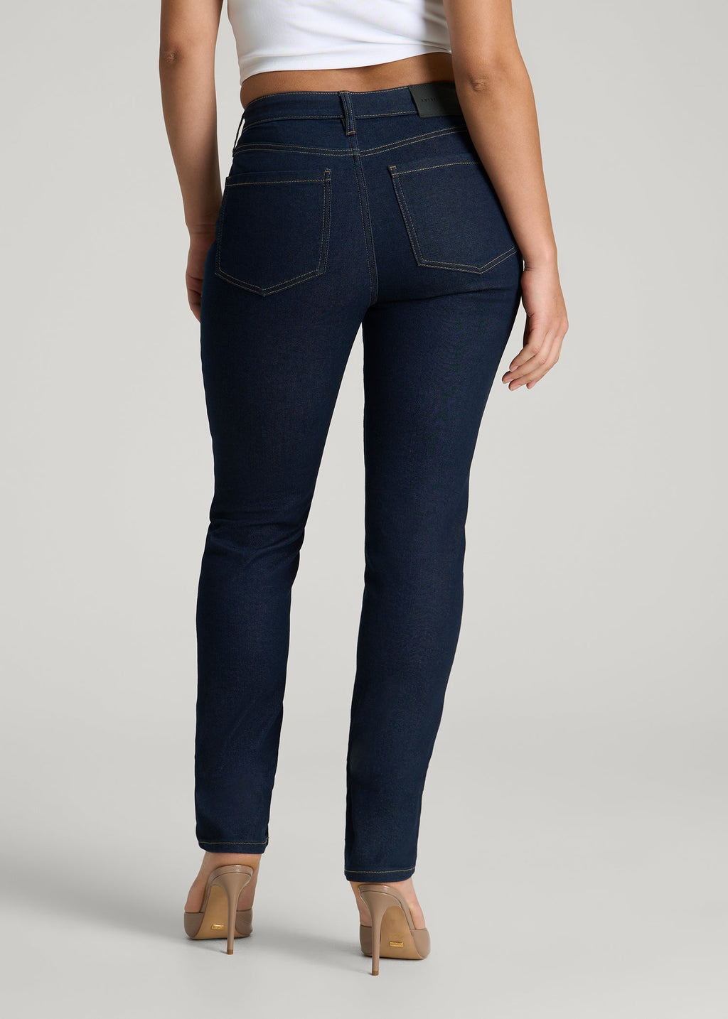 Maya Curve High-Rise Skinny Leg Jeans for Tall Women in Deep Indigo Wash