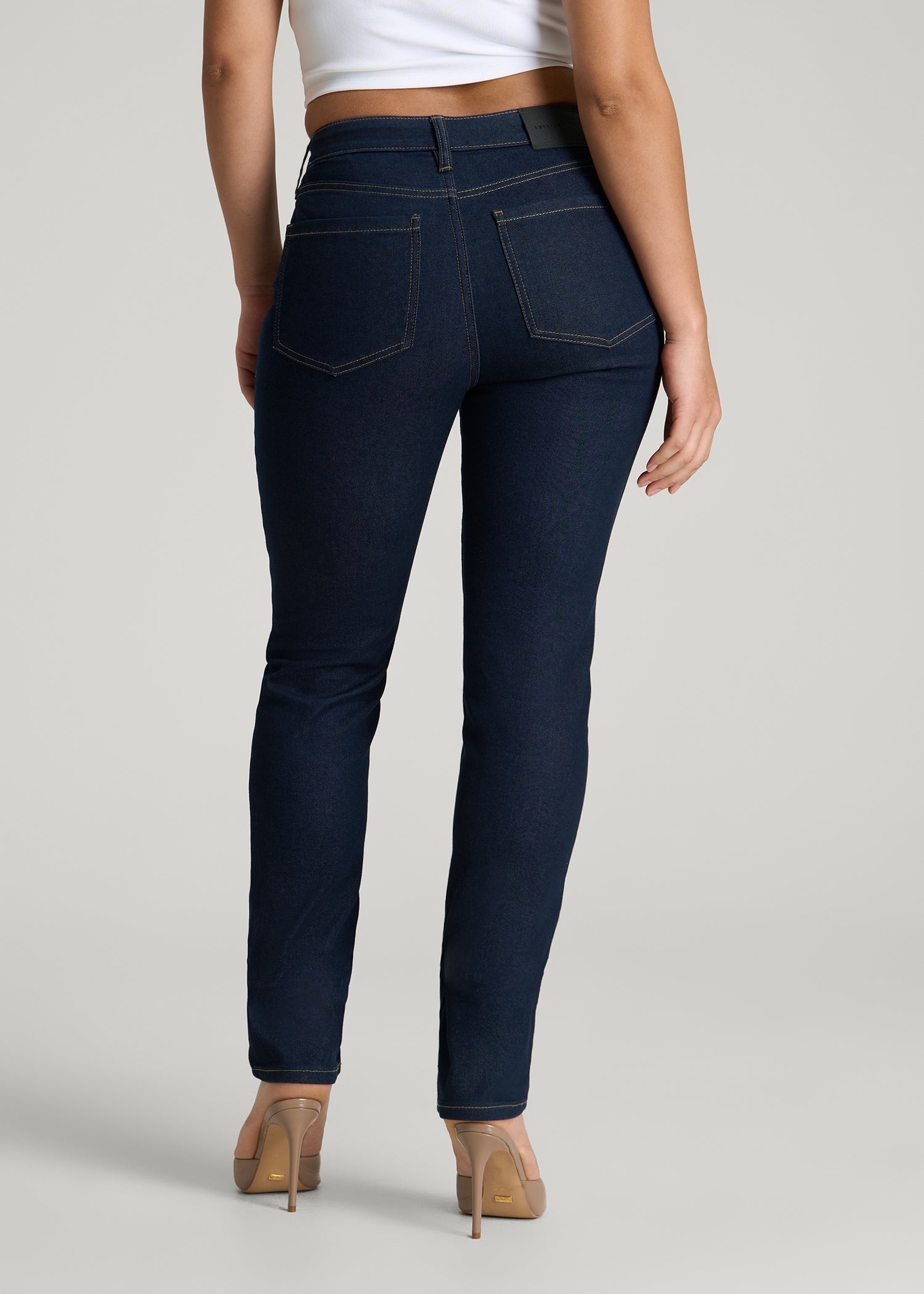Maya Curve High-Rise Skinny Leg Jeans for Tall Women in Deep Indigo Wash