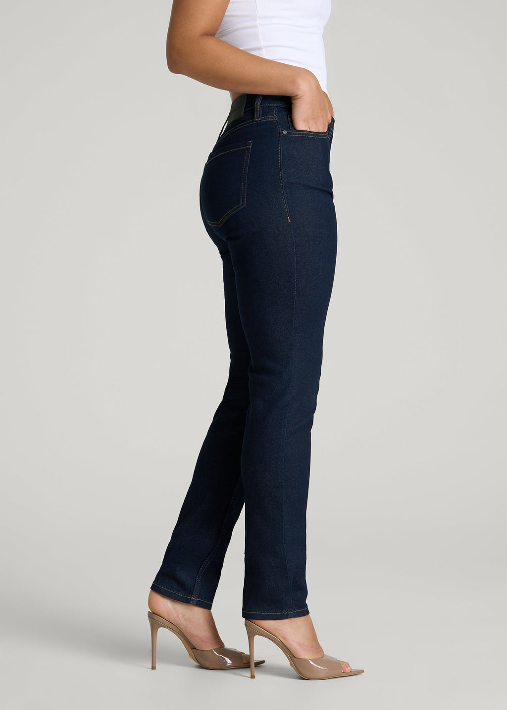 Maya Curve High-Rise Skinny Leg Jeans for Tall Women in Deep Indigo Wash
