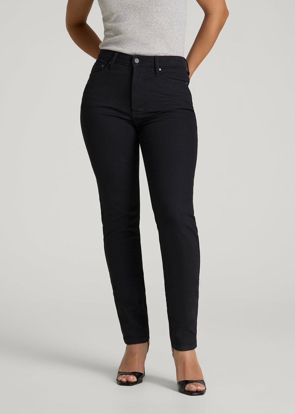 Maya Curve High-Rise Skinny Leg Jeans for Tall Women in Optimum Black