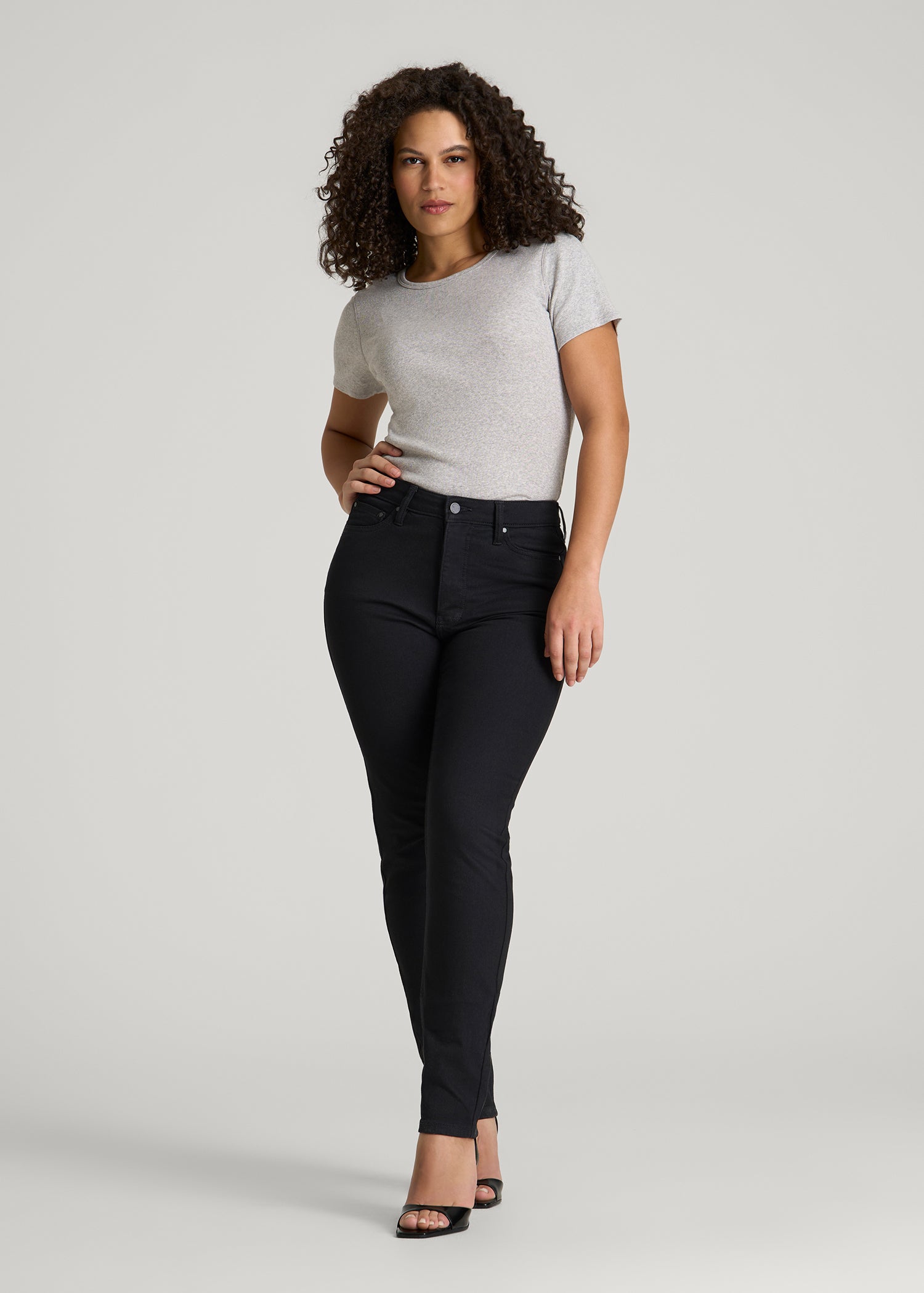 Maya Curve High-Rise Skinny Leg Jeans for Tall Women in Optimum Black