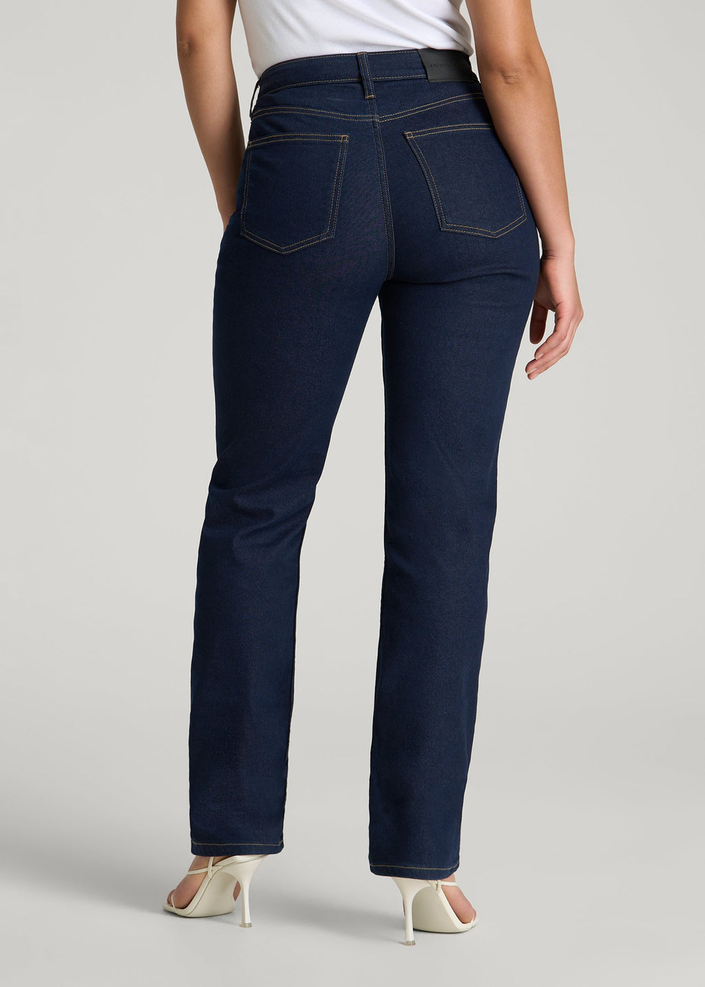 Avery Curve High-Rise Straight Leg Jeans for Tall Women in Deep Indigo Wash