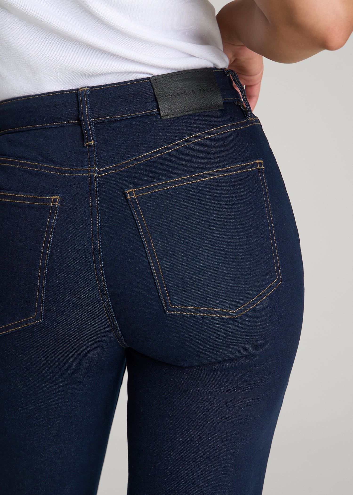 Avery Curve High-Rise Straight Leg Jeans for Tall Women in Deep Indigo Wash