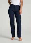 Avery Curve High-Rise Straight Leg Jeans for Tall Women in Deep Indigo Wash