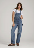 Denim Overalls for Tall Women in Malibu Blue