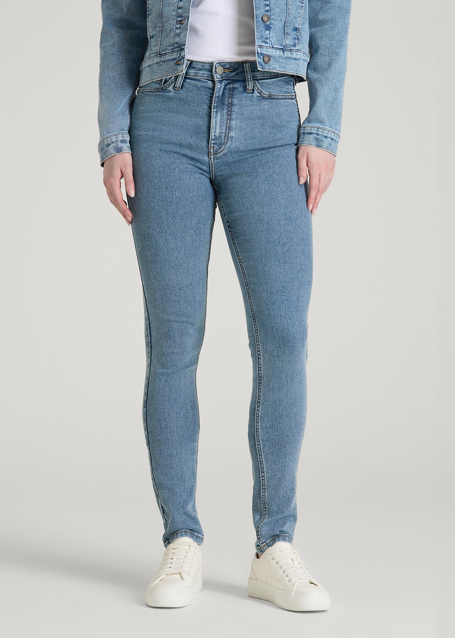 Georgia High-Rise Skinny Jeans for Tall Women in Perfect Blue
