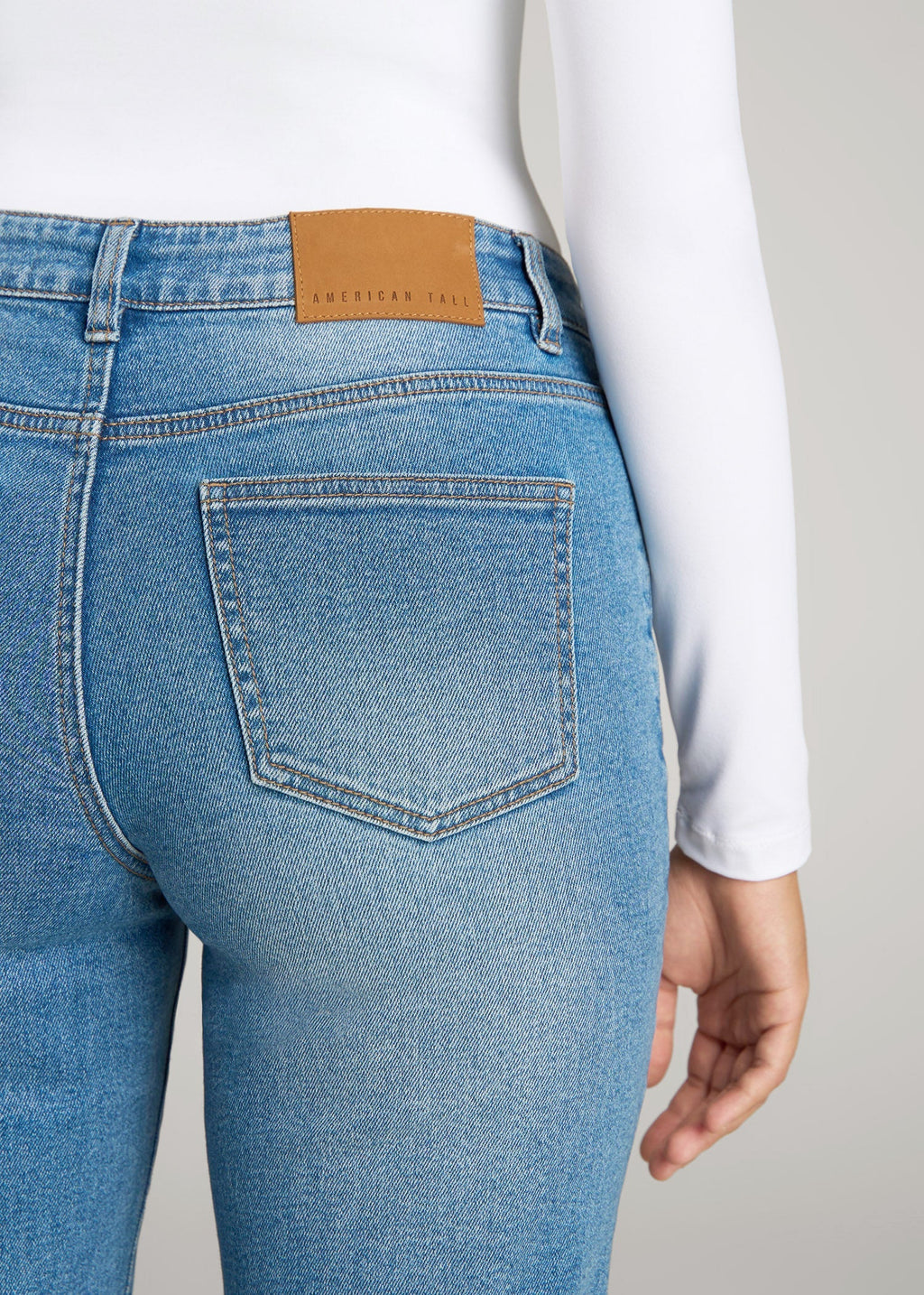 Harper High-Rise Straight Stretch Jeans for Tall Women in Colorado Blue