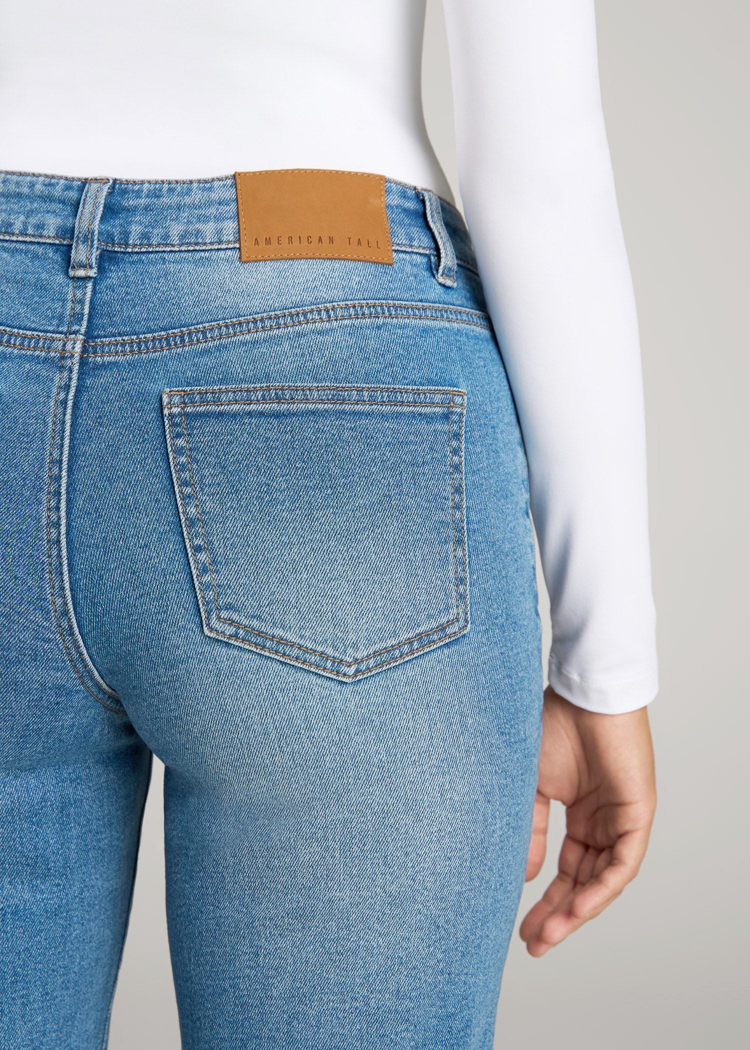 Harper High-Rise Straight Stretch Jeans for Tall Women in Colorado Blue