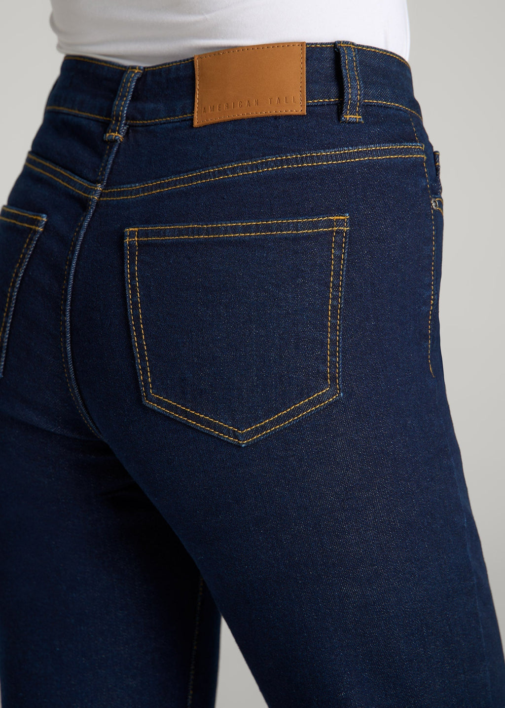 Harper High-Rise Straight Stretch Jeans for Tall Women in Ink Blue