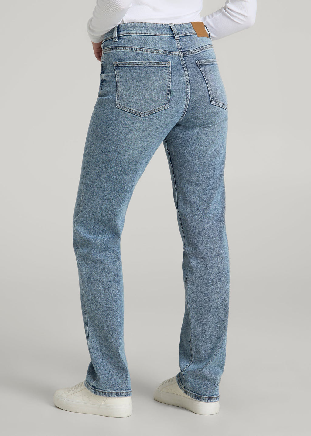 Harper High-Rise Straight Stretch Jeans for Tall Women in Perfect Blue