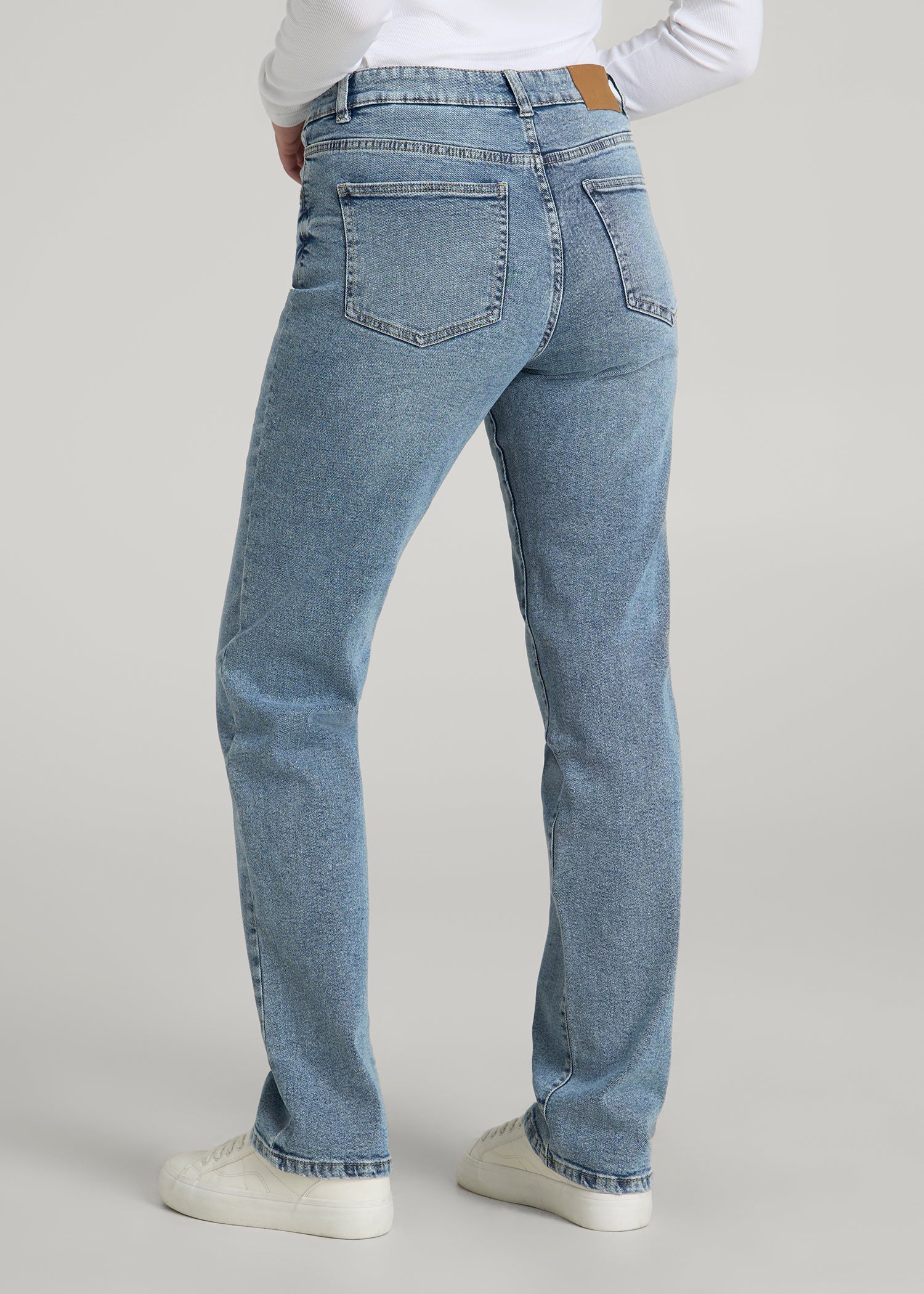 Harper High-Rise Straight Stretch Jeans for Tall Women in Perfect Blue