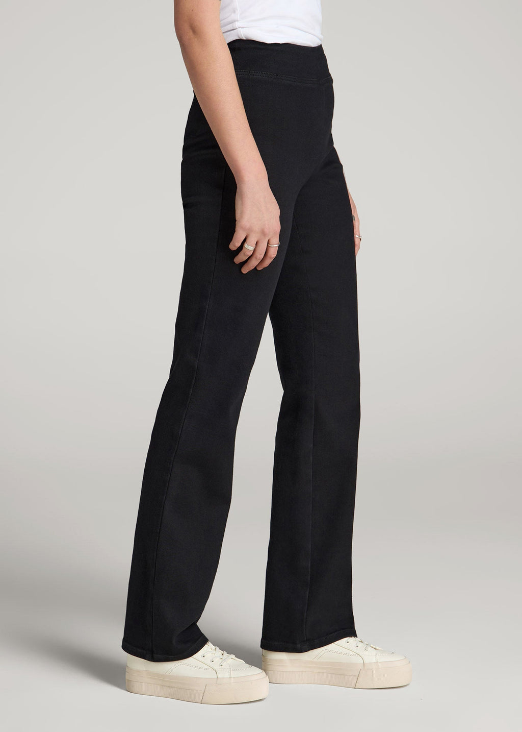 Harper Pull-on Straight Leg Jeans for Tall Women in Washed Black